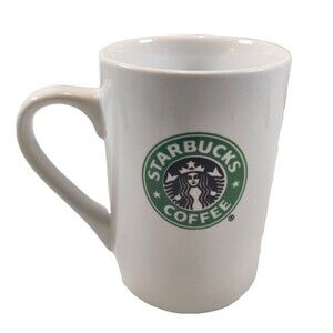 Starbucks 2008 Coffee Mug Cup 10 oz White Double Sided Mermaid Logo